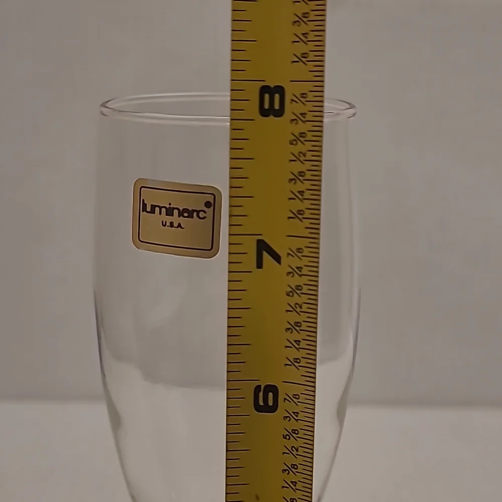 Set of 4 Luminarc Crystal Black Stemmed Champagne Glasses